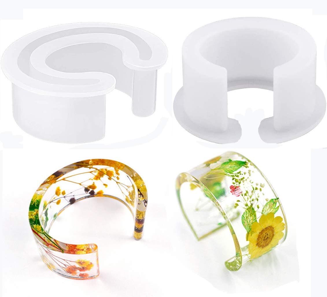 C Font Cuff Bracelet Silicone Bangle Mold Clear Round Bracelet Jewelry Casting Resin Mould