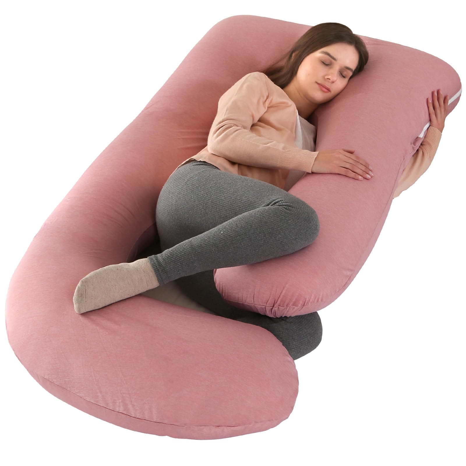 BATTOP Pregnancy Pillow for Sleeping,Maternity Pillow with Cooling Removable Cover,Support for Back,Legs,Belly,HIPS for Pregnant Women,Body Pillows for Adults,Pregnancy Must Haves