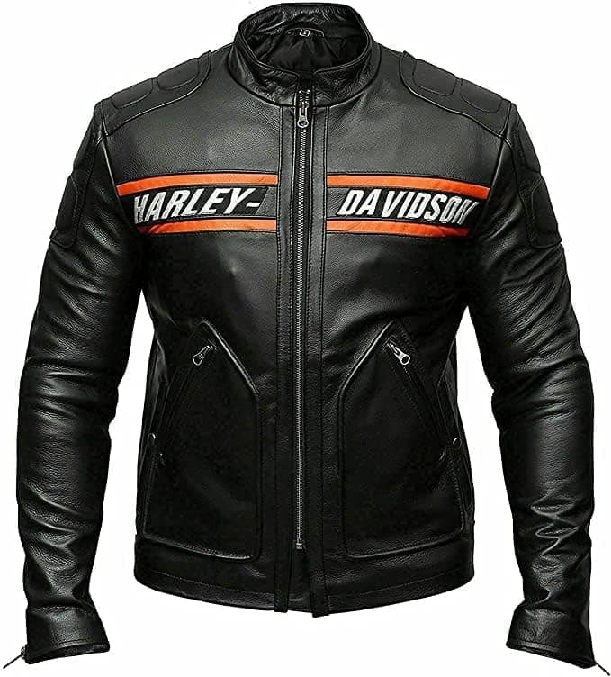 Mens Black Leather Jacket 100% Genuine Cowhide Leather Biker Jacket for Men