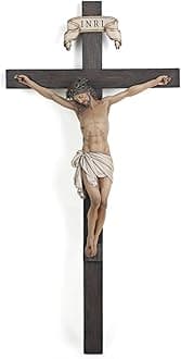 BC BUILDCLASSIC Crucifix Wall Cross Catholic Gifts Crosses Wall Decor 24 inches H Resin (full color)
