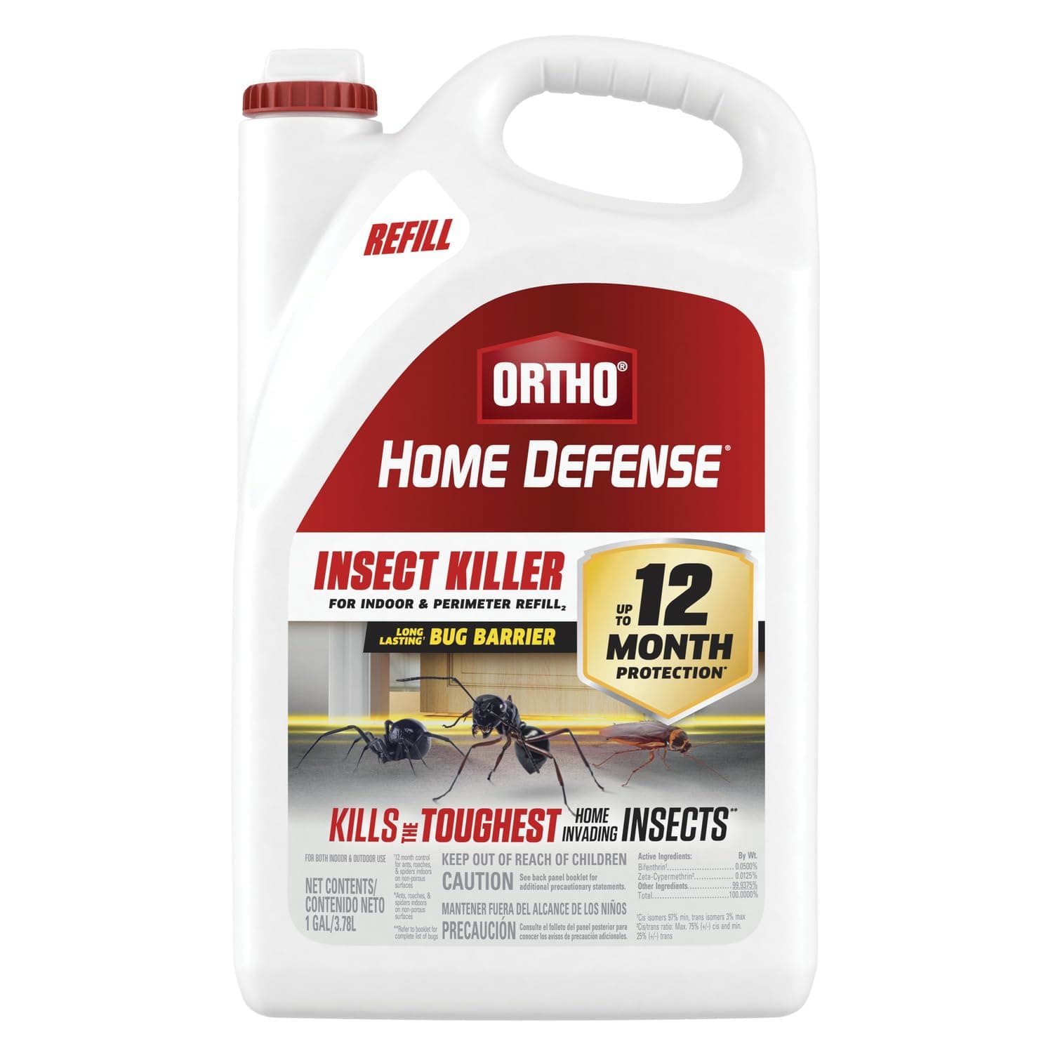 Home Defense Insect Killer for Indoor and Perimeter Refill2 - Ready-To-Use Bug Spray Refill, Kills Ants, Roaches, and Spiders, 1 gal.