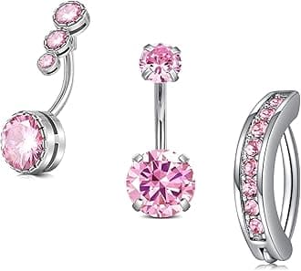 Briana Williams Belly Button Ring Belly Rings Belly Button Piercing Gold Belly Button Ring for Women Clicker Belly Ring Belly Piercing Stainless Steel 14g 10mm Blley Navel Rings Piercing Jewelry