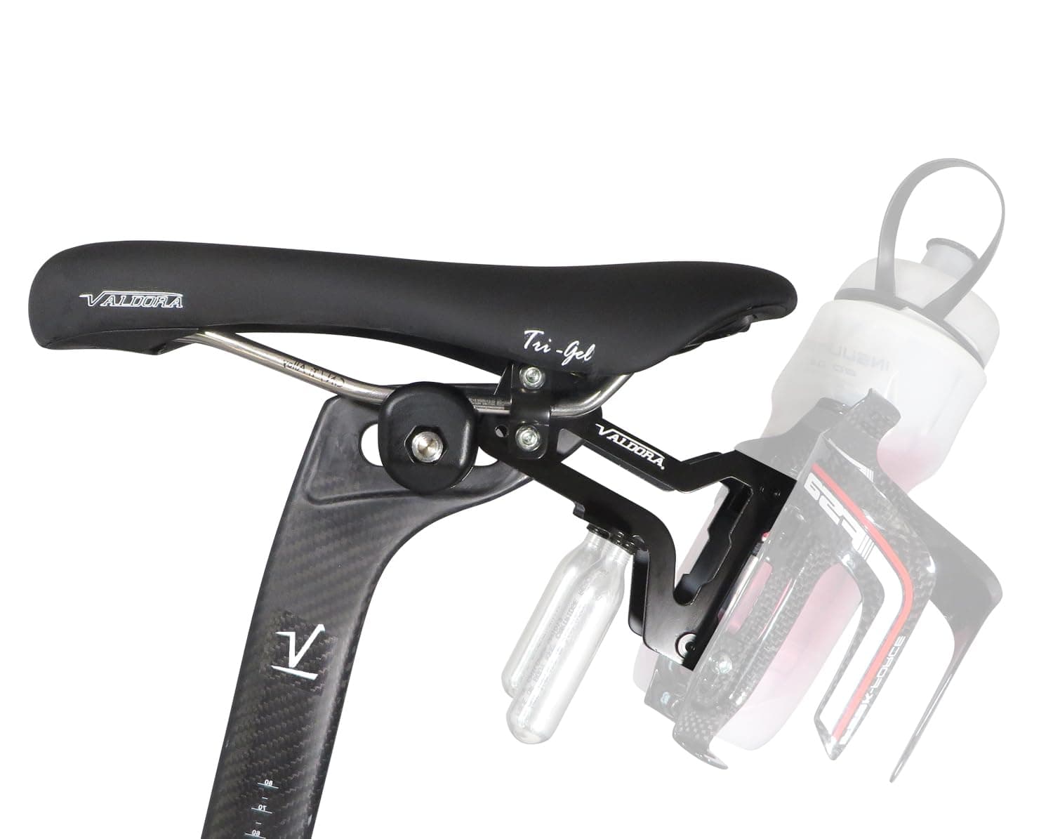 Saddle Water Bottle Holder | Triathlon Gear | Under Saddle Bottle Holder | Dual Water Bottle Cage Mount | Behind Seat Mount | Bike Water Bottle Holder | Bicycle Water Bottle Cage Holder