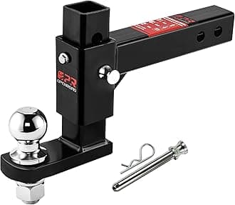 OPENROAD Adjustable Trailer Hitch Ball Mount Fits 2-Inch Receiver, 2’’ Ball 7500LBS, 6 7/8" Drop/ 5 1/2" Rise Drop Hitch, Hitch for Heavy Duty Truck with Pins
