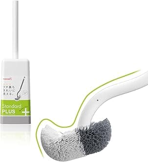 Marbrasse Marbarsse Bathroom Toilet Bowl Brush and Holder, Curved Design Toilet Brush for Deep Cleaning Under Rim, Best Toilet Brush Set, CompactToilet BowlCleaner Brush for Bathroom, 1 Pack