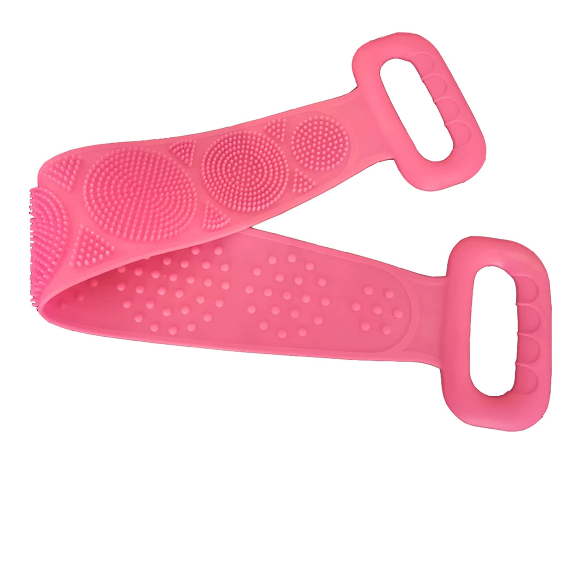 Silicone Body Back Scrubber for Shower, Silicone Bath Body Brush, Easy to Clean, Lathers Well, Eco Friendly, Long Lasting (Pink)