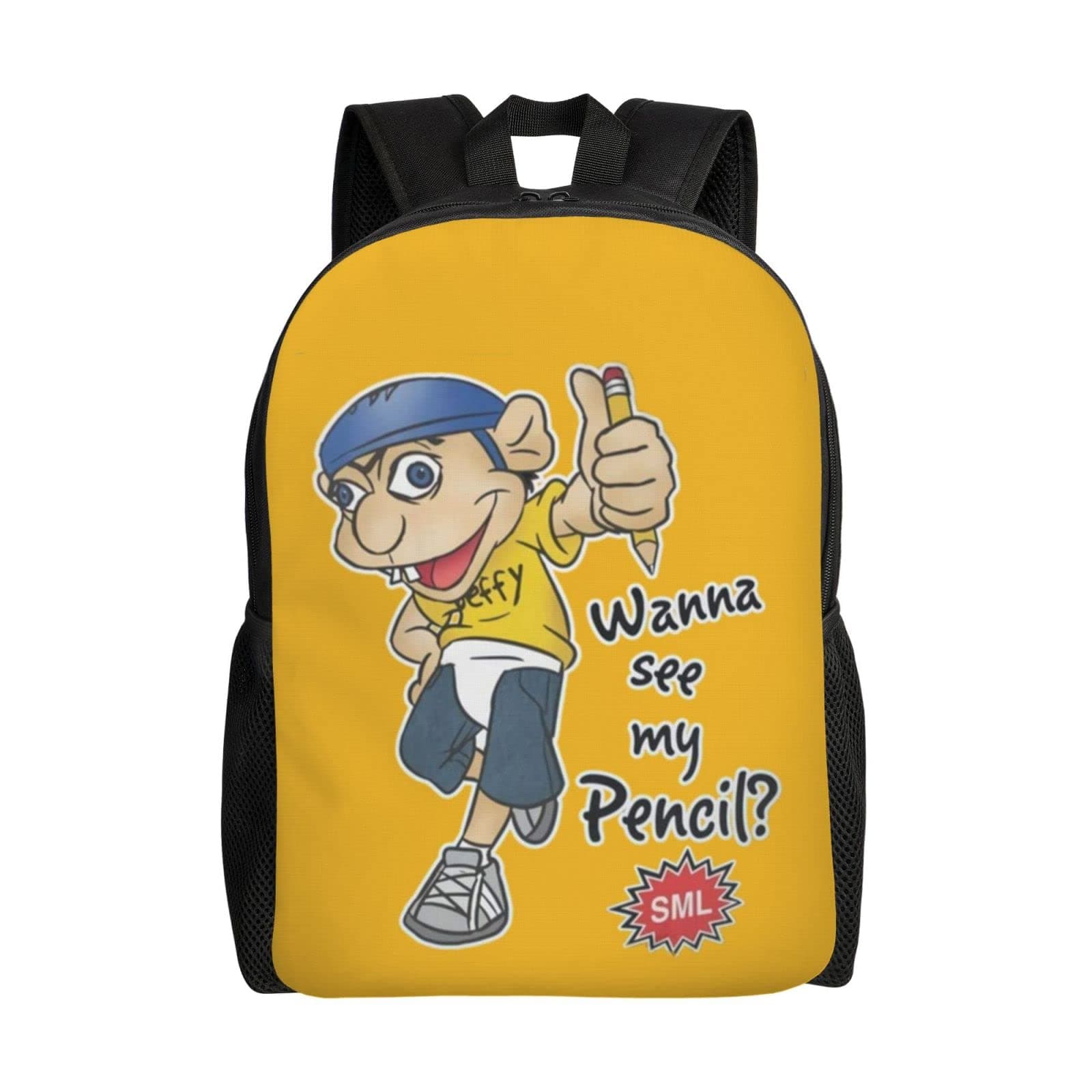 SML Jeffy Backpack, 3d Printed Large Capacity Laptop Backpack Travel Casual Bag Cartoon Bookbag