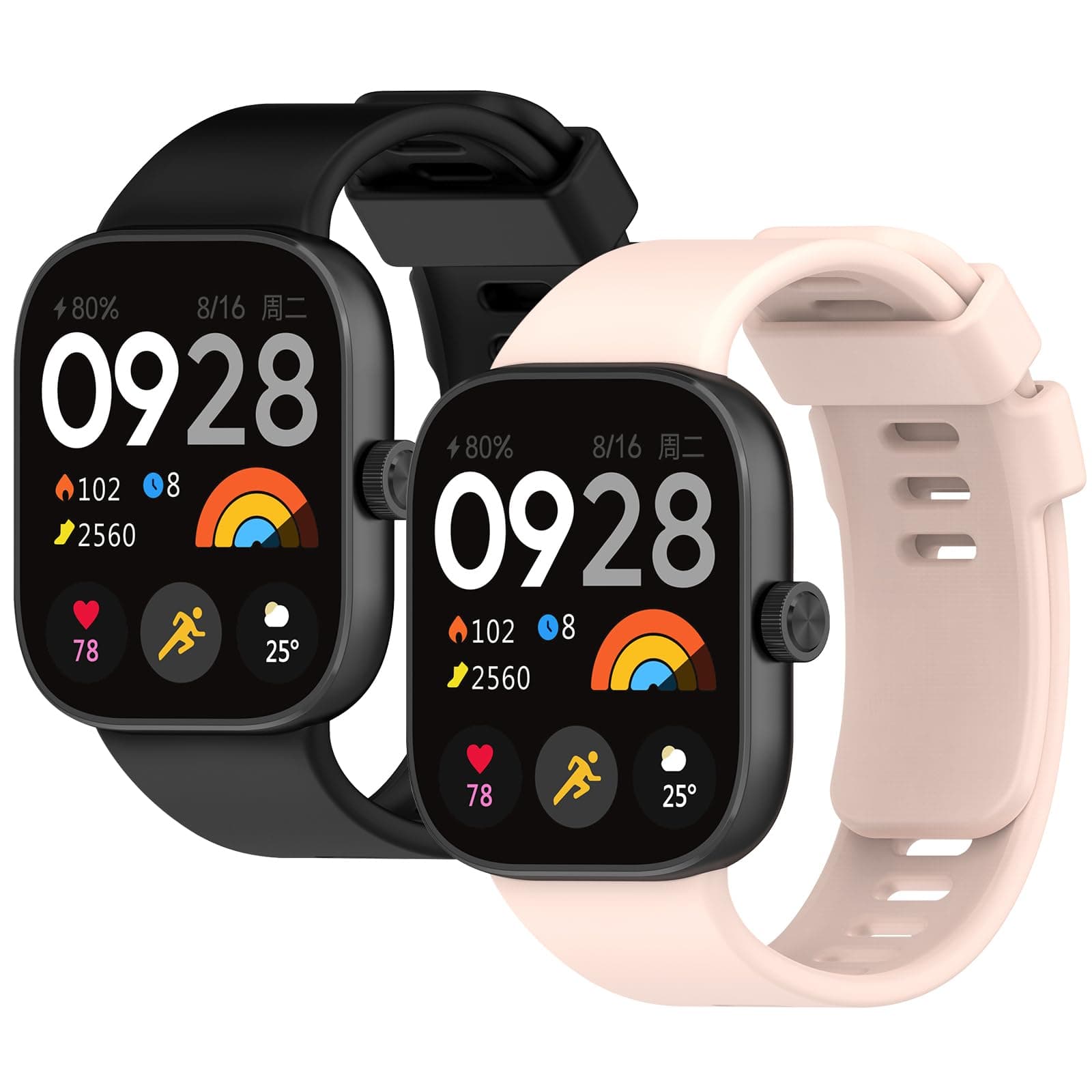 Th-some2 Pieces Strap for Redmi Watch 4 – Silicone Sports Breathable Replacement Straps Compatible with Xiaomi Redmi Watch 4