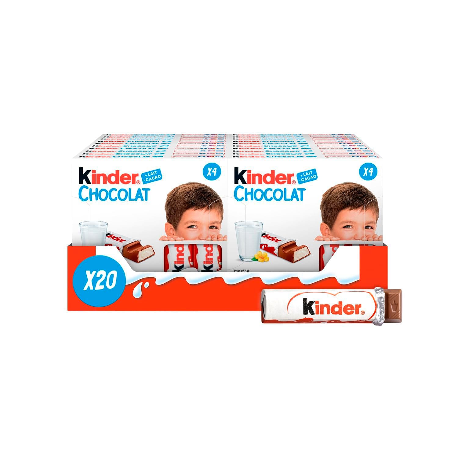 Kinder Chocolate Small Bars, Pack of 20 x 50g