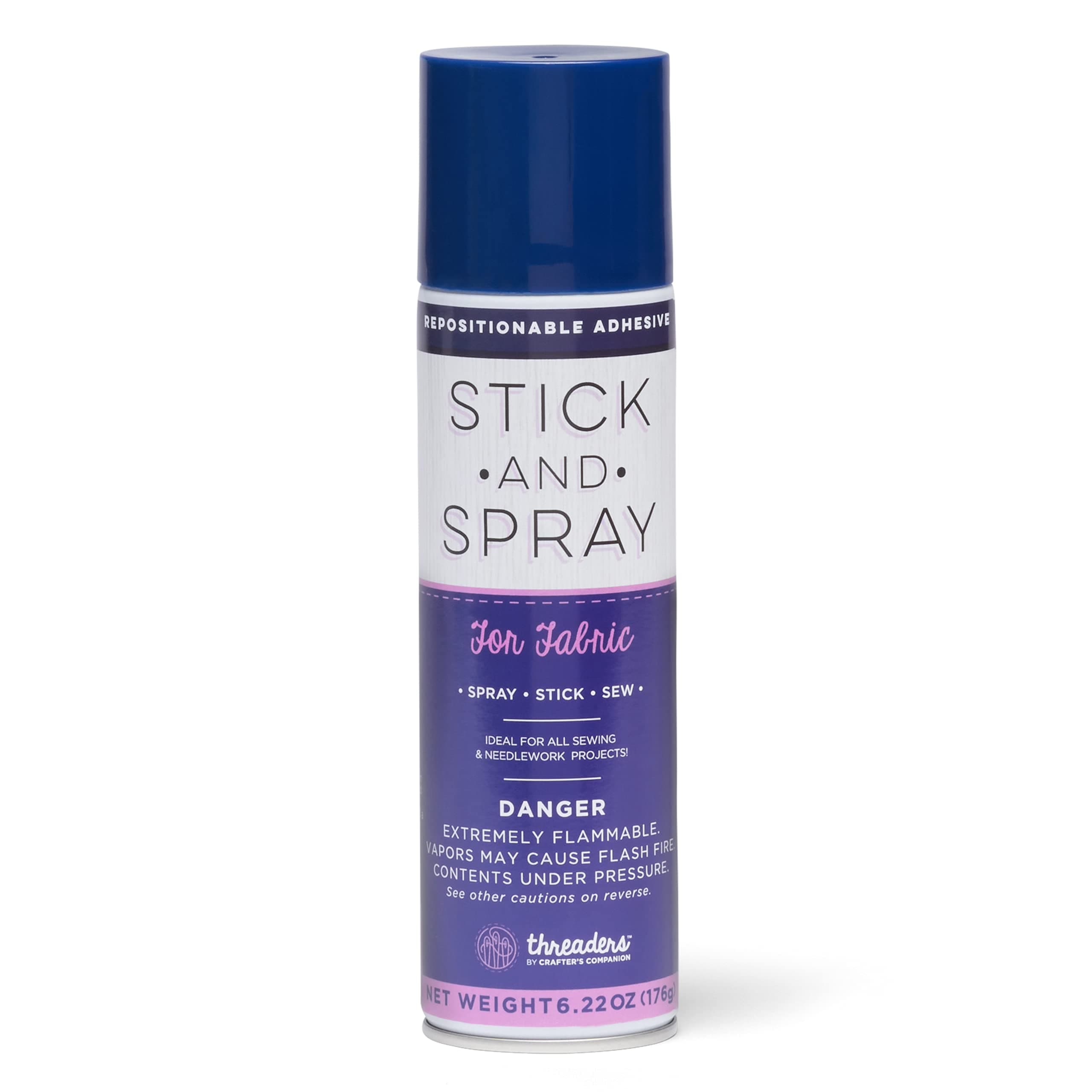 Stick & Spray Repositionable Temporary Adhesive Spray for Fabric (250ml) - Perfect for Quilting, Applique, hemming and much more - by Crafter’s Companion
