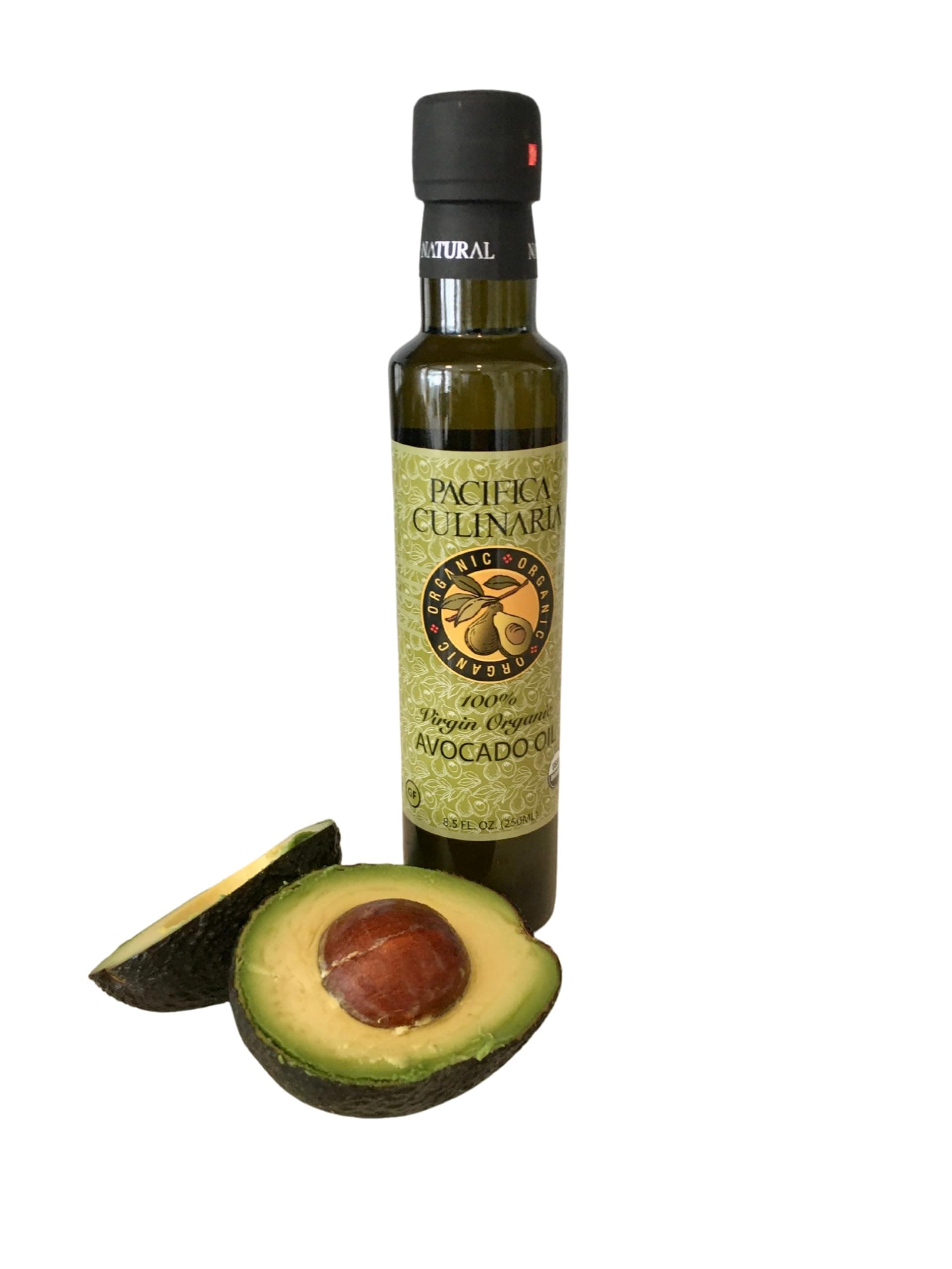 Pacifica Culinaria COLD PRESSED Extra Virgin Avocado Oil Made in USA 8.5 fl oz (250ml) Bottle (100% Virgin Organic Avocado Oil)