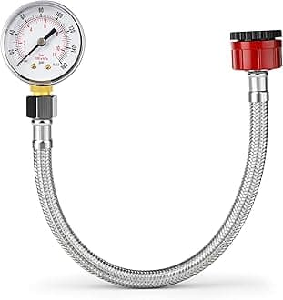 Mains Water Pressure Test Gauge, 0-11 Bar/160psi, Dual Scale, Stainless Steel, 3/4" BSP to 1/2" BSP Hose Female Thread, Diagnostic Tester