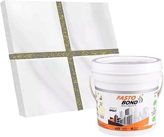 Resin Epoxy Grout - 1 Kg-3 Kg & 5 Kg - Goldan_ Glitter-Sparkle Colors Tile Grout_Fastobond | 3 Components Only | Premixed Glitter For Uniform Finish (3 Kg, Platinum Gray Golden), 1 Bucket