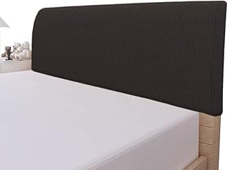 Easy-Going Stretch Bed Headboard Cover,Small Square Jacquard Headboard Slipcover, Dustproof Bed Head Cover for Bedroom (King,Chocolate)