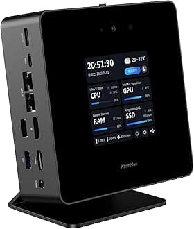 X7 Ti Mini PC Intel Core Ultra 9 Processor 185H(16T/22C, up to 5.1GHz) with FHD 1080P Camera Barebene Version, HDMI/DP/2x USB4 Output, 2X 5G LAN, WiFi 7, 4 Inch Smart Screen Gaming PC