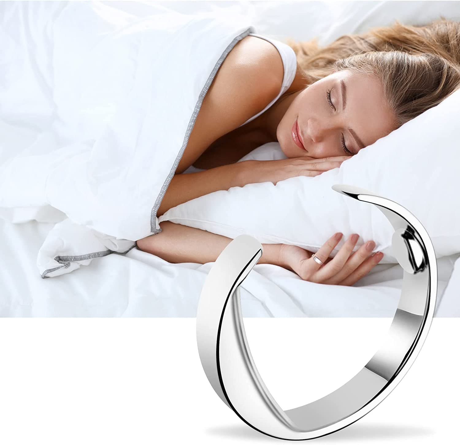 TERRIFI Anti Snore Ring Anti Snoring Devices Stimulating Acupuncture Points to Stop Snoring No Side Effects Improve Sleep Quality for Business Trips Office Airplanes Cars High Speed Trains