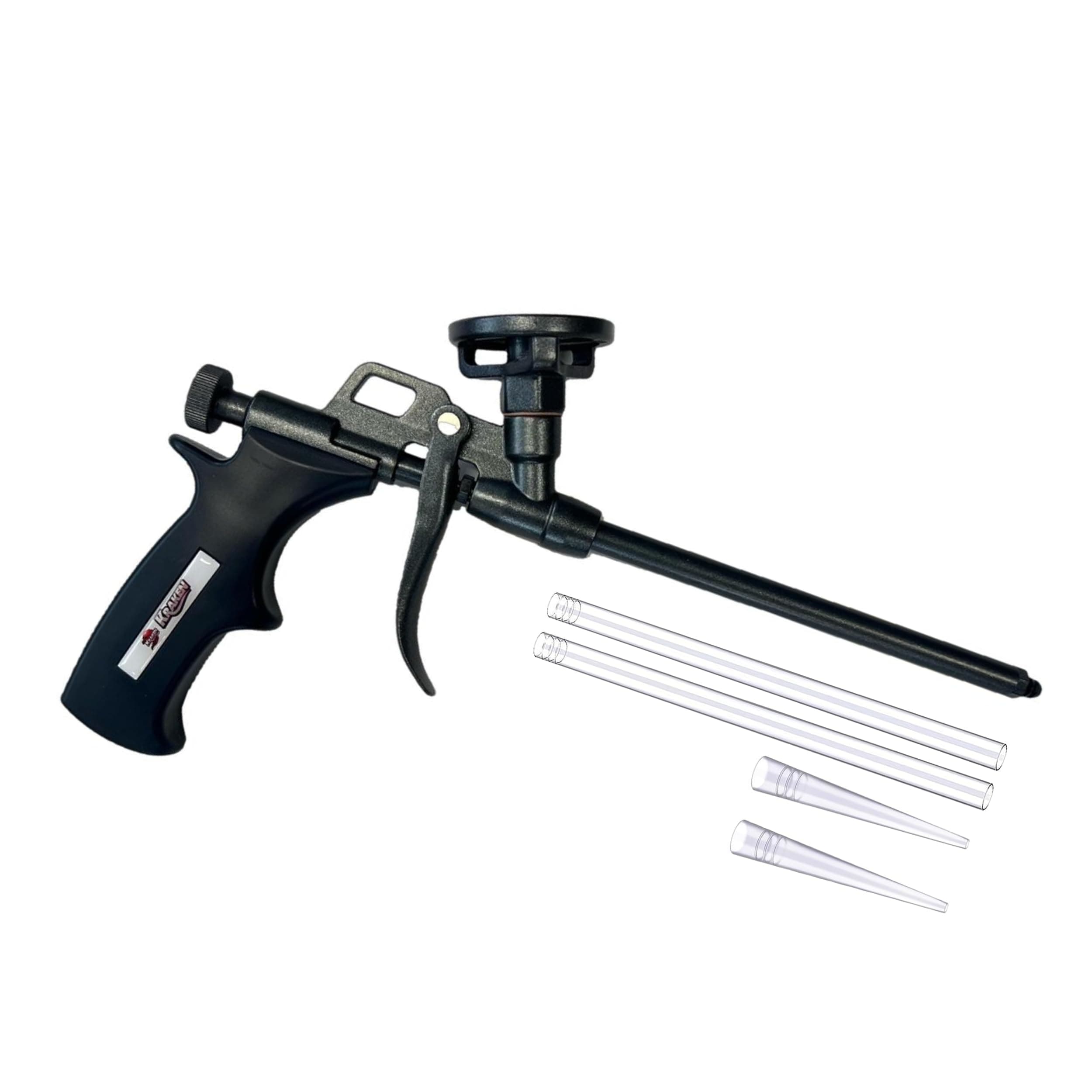 Kraken Bond Spray Foam Gun - (1 Pack) Durable Foam Dispensing Gun for Contractors & DIYers, PTFE Non-Stick Coating, Precision Nozzles Included, Versatile Spray Application for Insulation & Filling