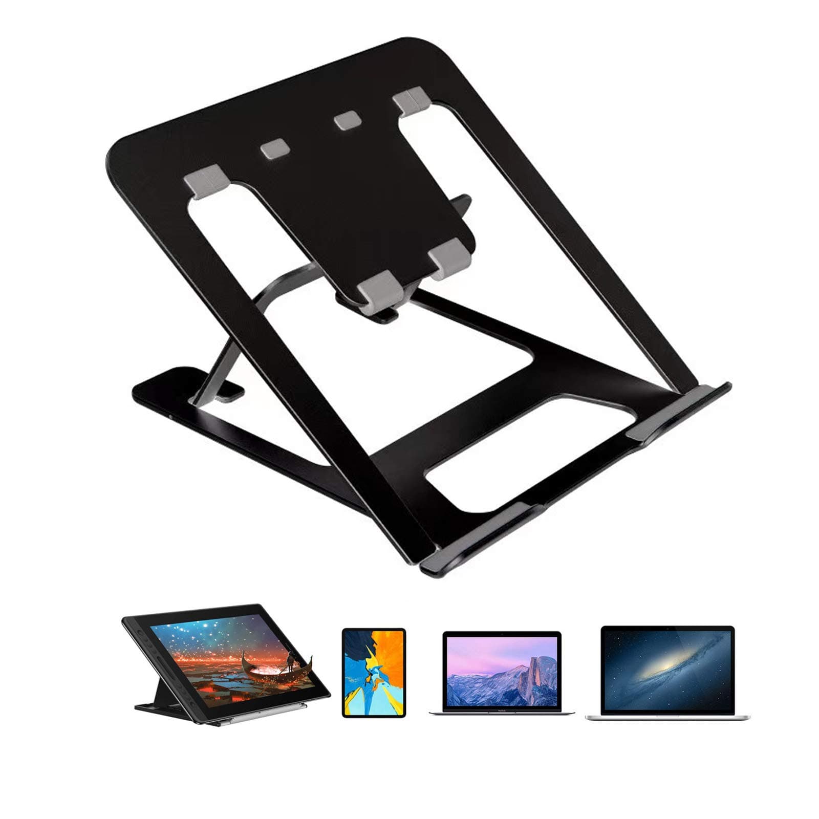MIXJOY Adjustable Drawing Tablet Stand Drawing Pen Display Aluminum Ventilated Stand Holder for Wacom One, Cintiq 13/16, XP-Pen Artist 12/13.3/15.6 and Huion Kamvas 12/13/15.6