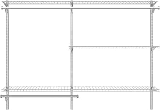 Configurations Custom Closet Kit, 3-6 Ft. Adjustable Metal Wire Shelving, Titanium Finish, Expandable Organization System, Hardware Included, for Home Closet/Pantry/Laundry/Mudroom