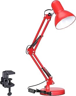 TORCHSTAR Architect Desk Lamp with Metal Swinging Arm with Clamp, Gooseneck Adjustable Table Lamp, Desk Lights with Clip for Home Office, Work, Est