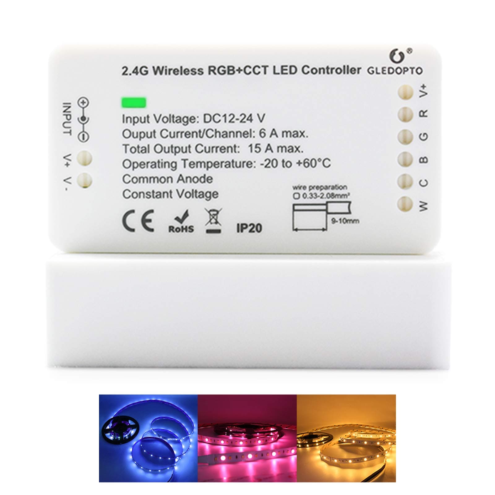 ZigBee 3.0 LED Strip Controller RGB+CCT Mix Dimmable Compatible with SmartThings Amazon Echo Plus App/Voice Control for RGB Warm White Cold White LED Strip Light (Require ZigBee Hub)