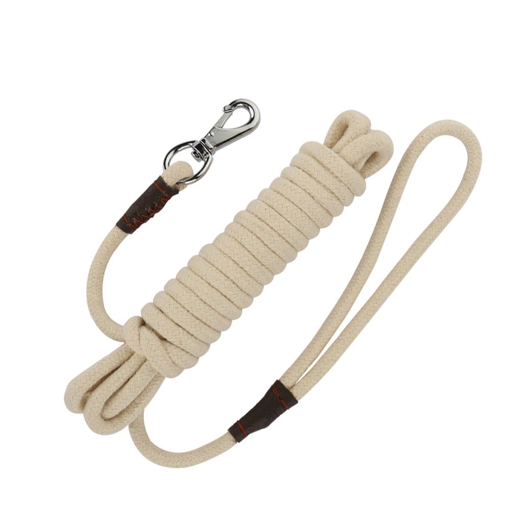 PepPet 16-65 Ft Extra Heavy Duty Cotton Rope Dog Training Leash for Large/Medium/Small Dogs Training/Walking
