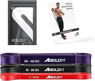 Boldfit Heavy Resistance Band for Exercise & Stretching (Red, Black and Purple)