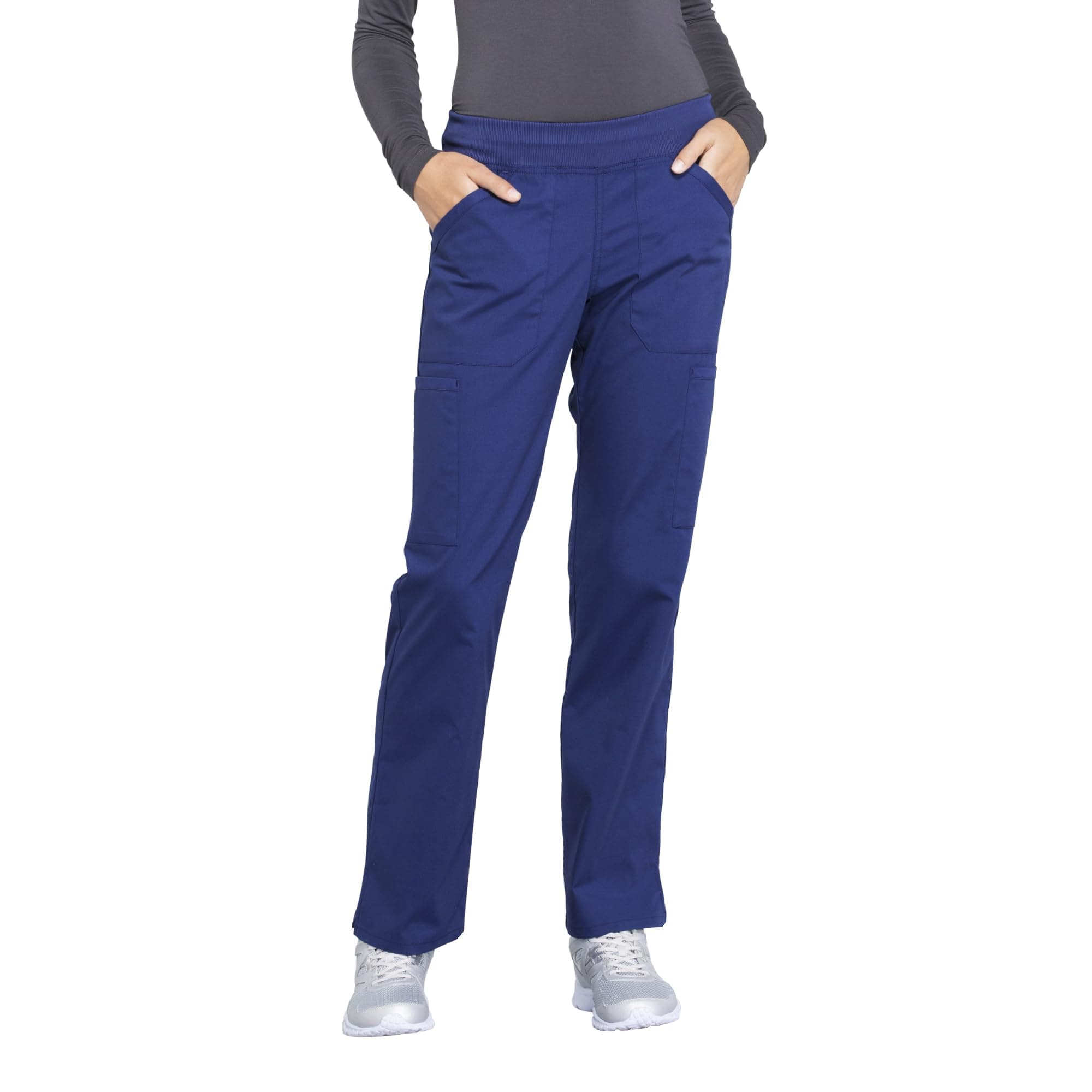 Women's Scrub Pants Mid Rise Straight Leg Pull-on Cargo Pant with 6 Pockets & 2-Way Stretch Fabric - WW170