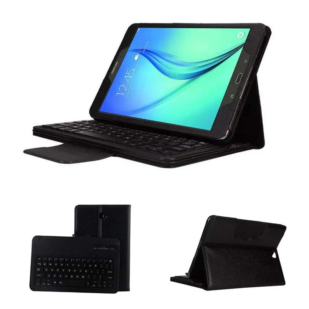 Samsung Galaxy Tab A 10.1 SM-T580 Tablet Keyboard Leather Case, Premium Folio PU Case Wireless Bluetooth Built-in Stand Removable Keyboard Case Cover with Auto Sleep/Wake for T580N T585 T585N (Black)