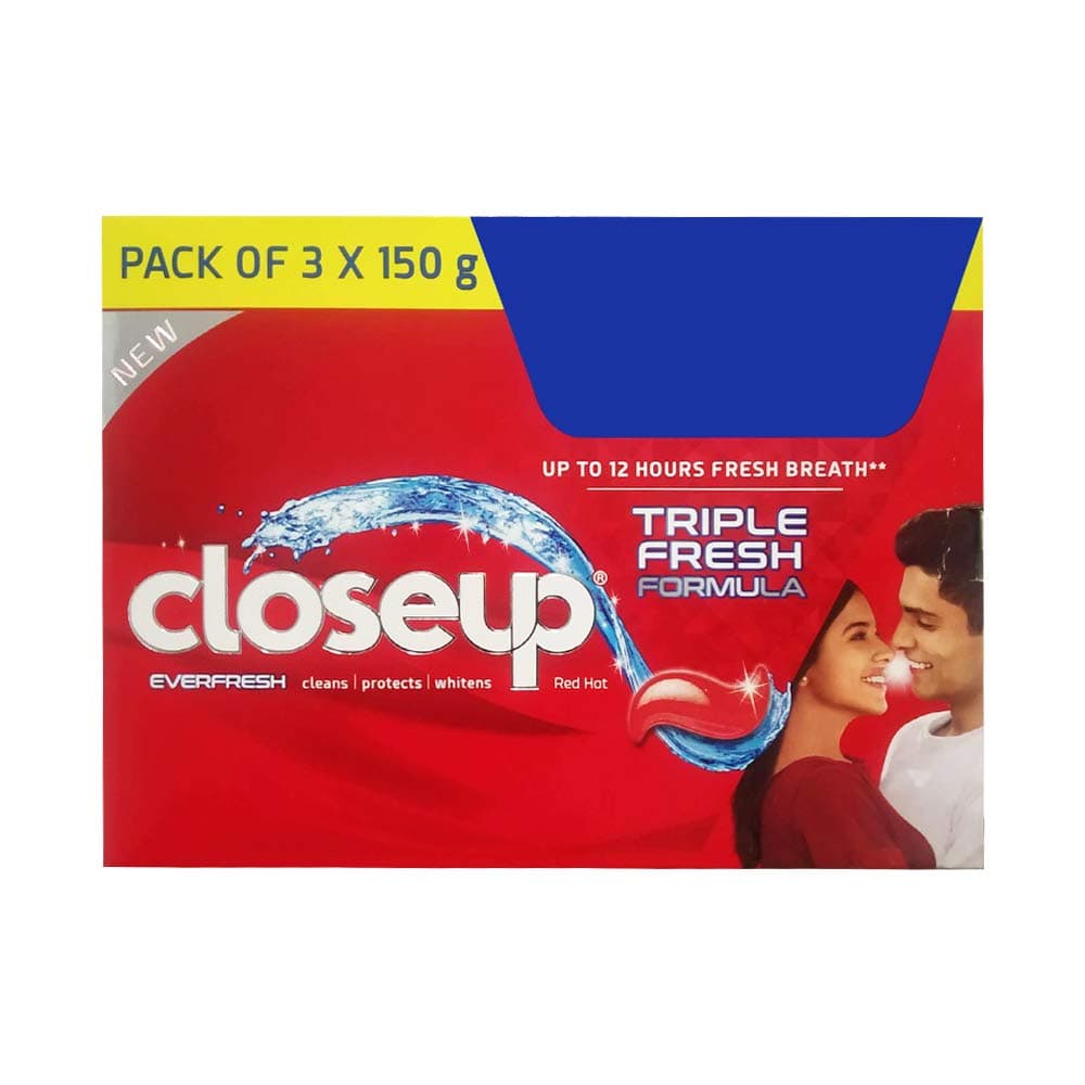 Closeup Everfresh+ Anti-Germ Gel Toothpaste 3*150 g