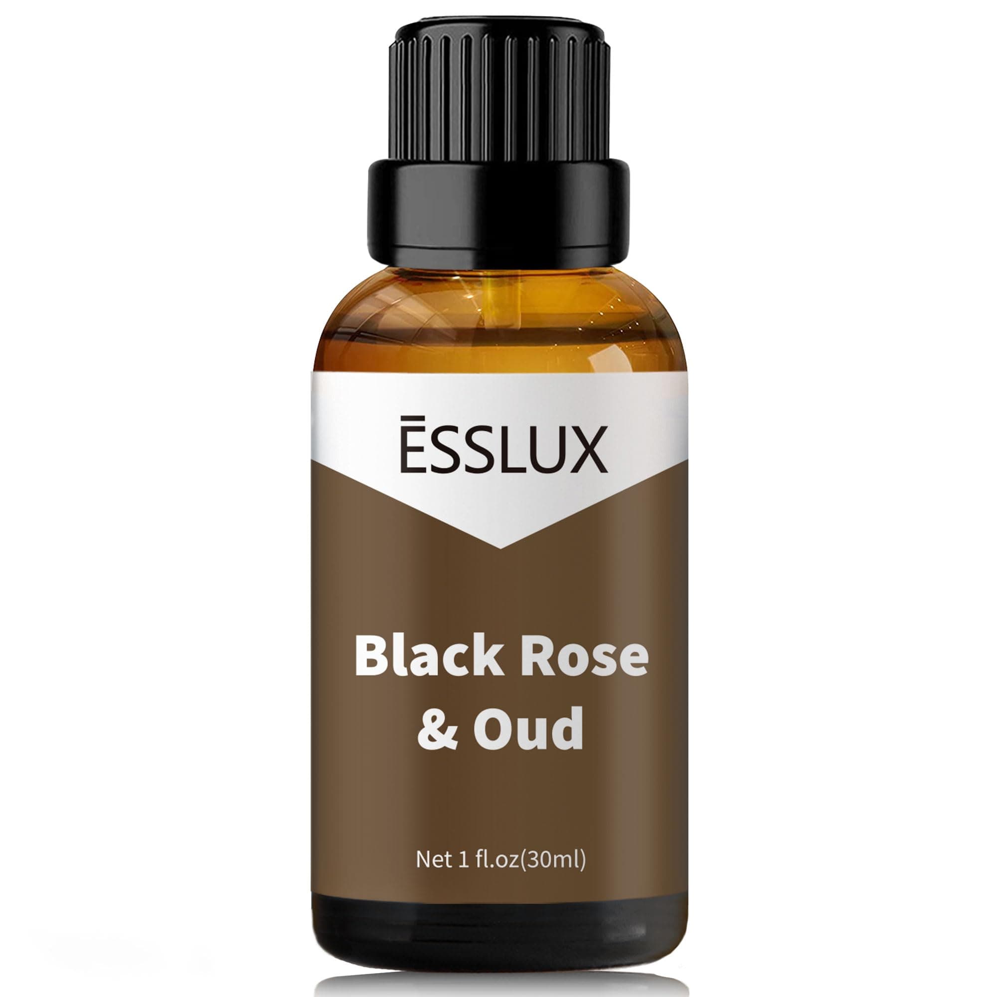 ESSLUX Black Rose & Oud Fragrance Oil - Essential Oils for Diffuser, Candle Soap Making Scents, Aromatherapy Scented Massage, Perfume for Humidifier Home Fragrance, 30ml