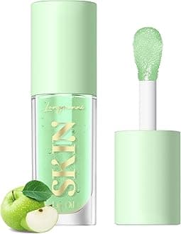 LANGMANNI Moisturizing Lip Oil,No-Sticky Lip Gloss Lip Balm Lip Care,Fruit Flavoured Lip Oil For Dry Lip's Moisturizing Hydrating And Nourishing (Green Apple)