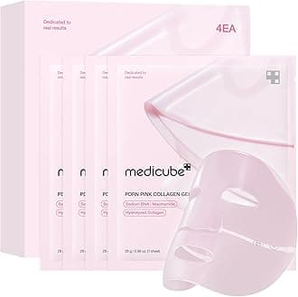 medicubeSalmon DNA PDRN pink collagen jelly gel mask | overnight face mask for glass glow skin- elasticity, hydrating, firming and moisturizing | korean skincare, 28g, 4ea