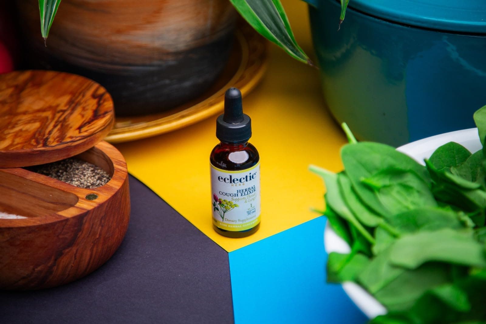 Eclectic Herb - Natural Herbal Cough Elixir for Kids | Black Cherry Flavored | Supports Throat & Lungs | Concentrated, Alcohol-Free, Organic, Vegan, Non-GMO, Gluten Free (1 fl oz | 30 ml)