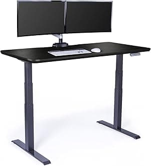 Classic Electric Standing Desk - VariDesk Height Adjustable Sit/Stand Desk - Dual Motor with Memory Presets, Stable T-Style Legs - Gaming or Home Office Workstation - 60”x30”, Black