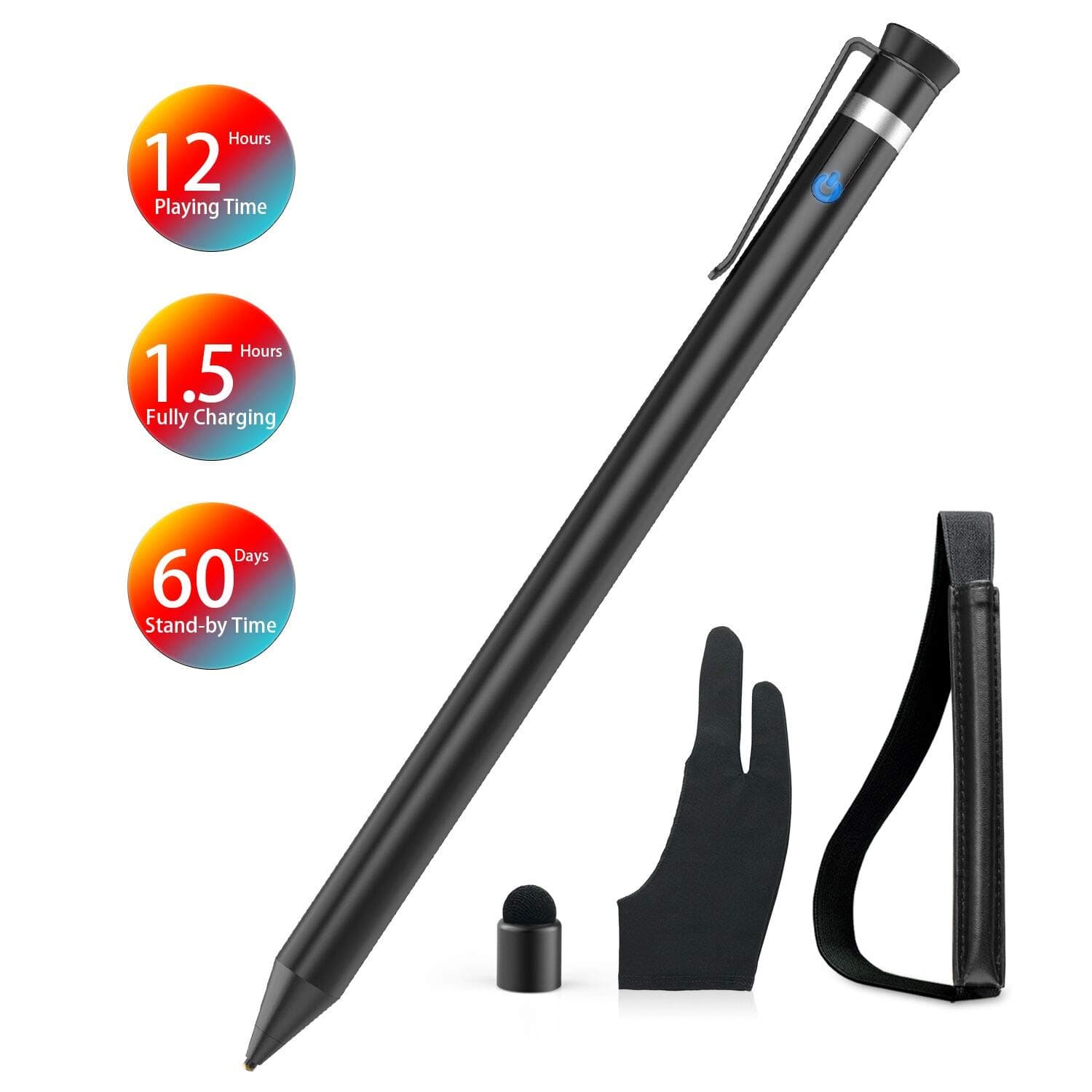 YouSave High-Sensitivity Active Stylus Pens for Touch Screens with 5 Mins auto-Off Rechargeable Smart Pencil Superfine Tip Compatible for Apple iPad iPhone Samsung Android Tablets