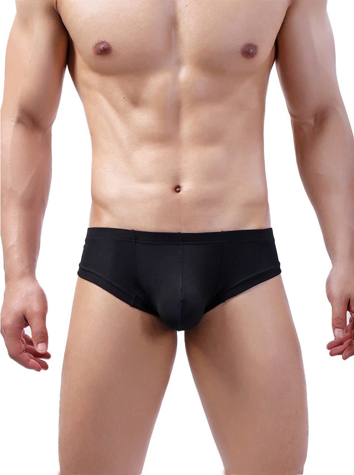Faringoto Men's Ice Silk Thread Underpants T Pants, Solid Color, Breathable G-string Pants