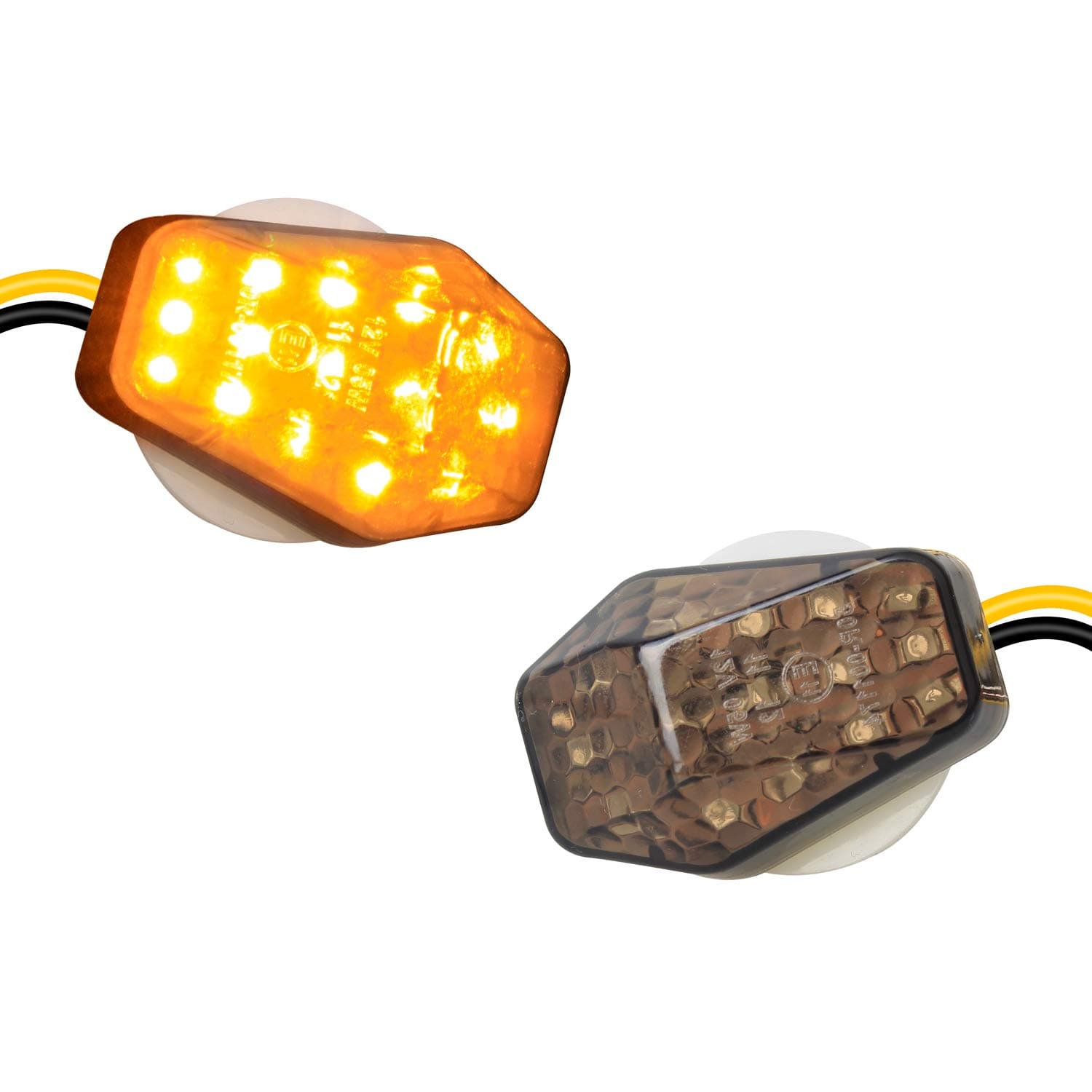 NTHREEAUTO 2Pcs Amber Flush Mount LED Turn Signal Lights Compatible with Suzuki GSXR 600 750 1000, SV 650/650 S 1000/1000 S, Bandit - Universal 12V Motorcycle Indicators
