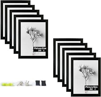 Art Street A4 Size Certificate, Document Photo frames Set Of 10 For Home Decoration, Living Room, Office Decoration (Black, Size: 8" x 12")