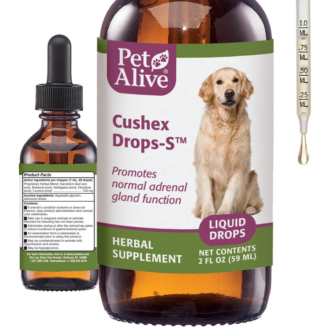 Cushex Drops - S Promotes Healthy Adrenal Functions in Dogs and Cats 60ml by Pet Alive