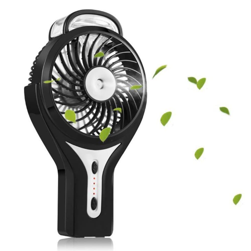 Bosdontek Portable Rechargeable Fan Misting Handheld Mini Fan Handheld Misting Fan with Personal Cool Mist Humidifier USB Rechargeable Portable Mini Misting Cooling Fan for home office and travel black