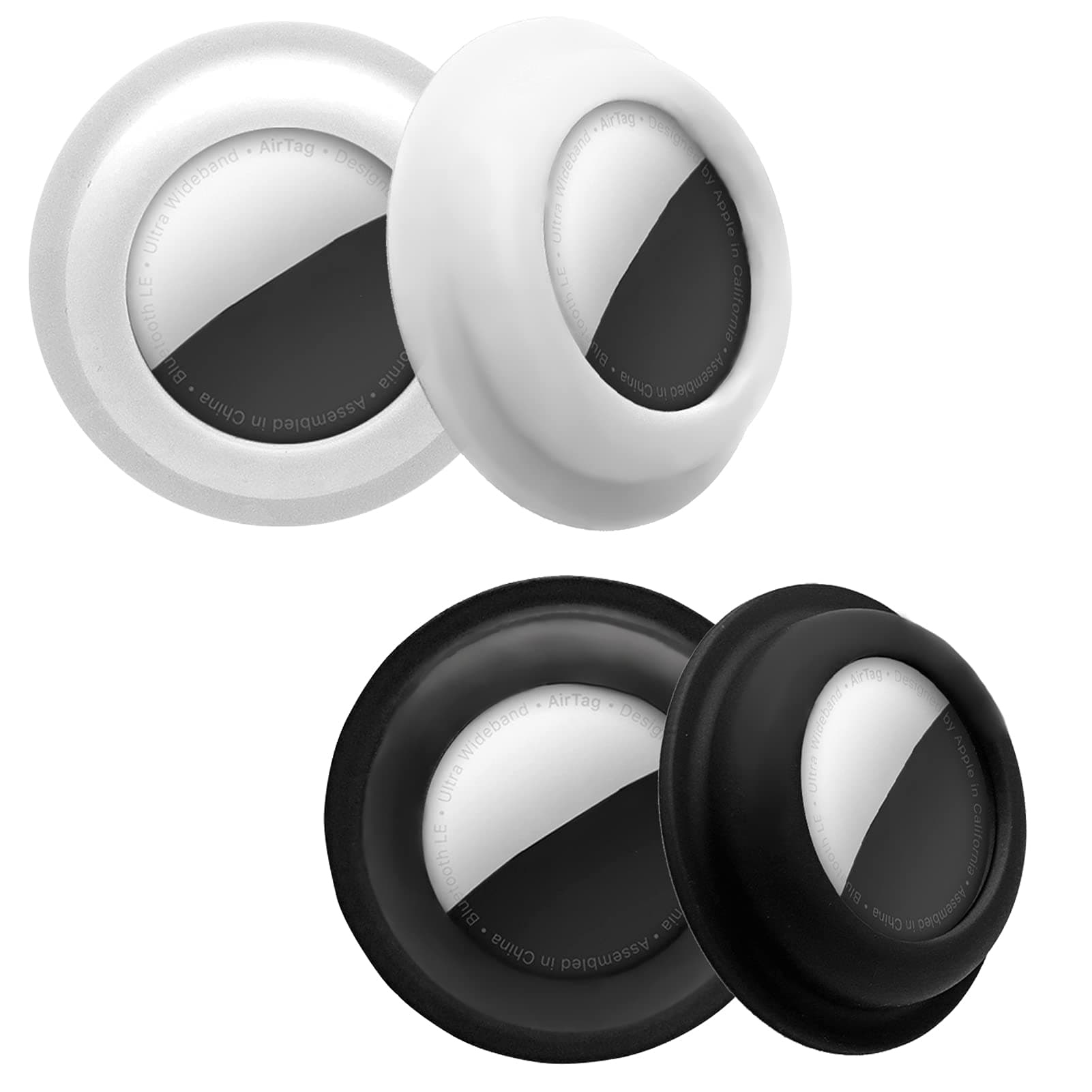 Aimtel Case for Apple AirTag Sticker (Fits 2nd/1st Gen), 4 Pack Air Tags Removable Adhesive Mount, Protective Silicone Holder for Sticking on Tv Remote, Luggage, Laptop, Headphones, Camera, iPad