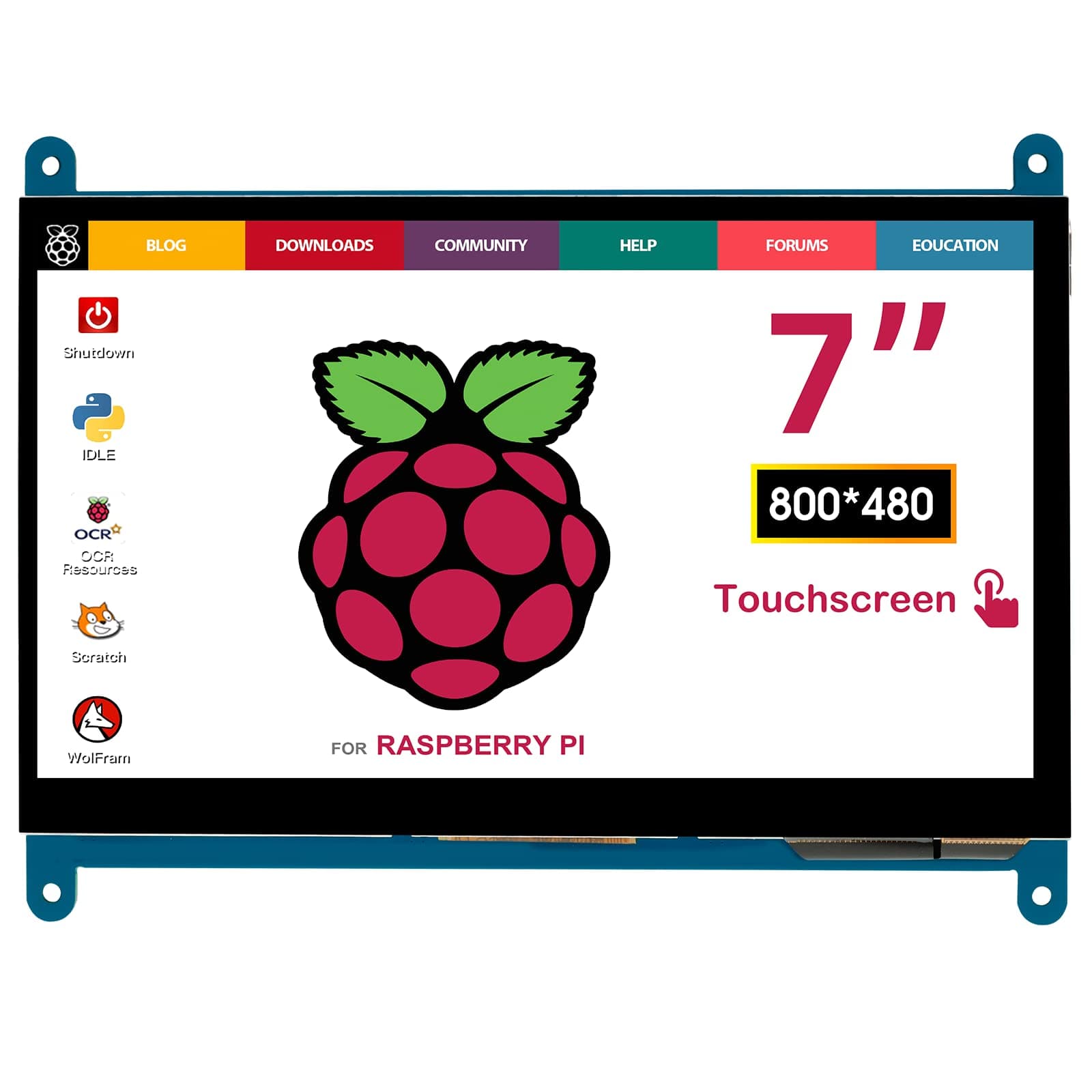 ELECROW For Raspberry Pi, 7-inch Touch Screen Monitor 800 * 480 HDMI Monitor for PC, Raspberry Pi Works as Gaming Monitor, CCTV Monitor, and PC Monitor, Raspberry Pi Screen