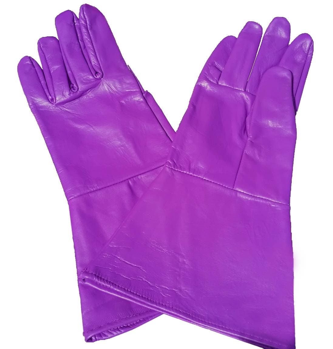 Leather Gauntlet Gloves PURPLE MEDIUM (Med) long cuff