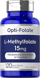 Carlyle L Methylfolate 15mg | 120 Capsules | Value Size | Max Potency | Optimized and Activated | Non-GMO, Gluten Free Supplement | Methyl Folate, 5-MTHF | by Opti-Folate
