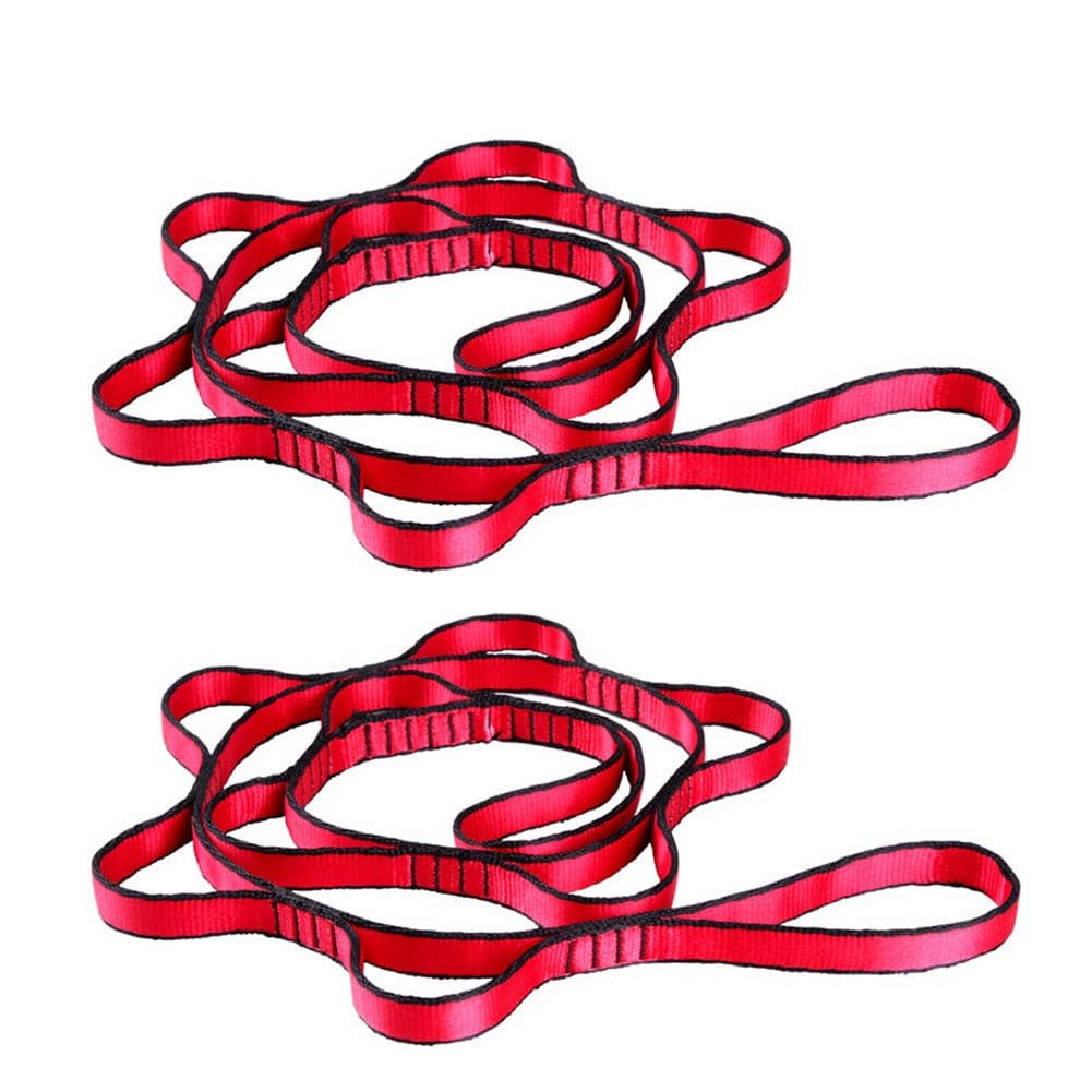BulzEU 2PCS Strong Climbing Strap Adjustable Strap Rope Strong Daisy Chain Rock Climbing Safety Loop Sling Chain Yoga Extention Strap