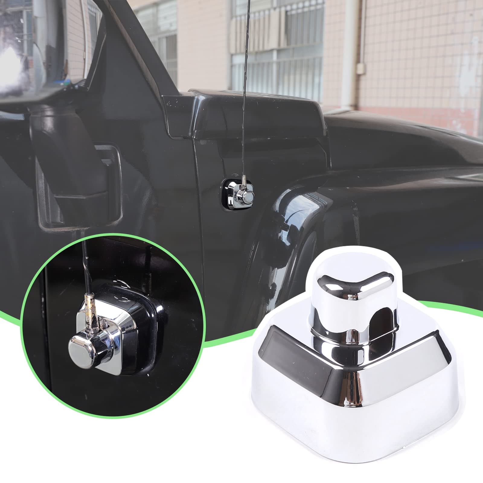 PIUGILH for H*3 Antenna Cover with Adhesive Base Decorative Antenna Accessories for Hummer H3 2005-2009,1 PCS (Silver)