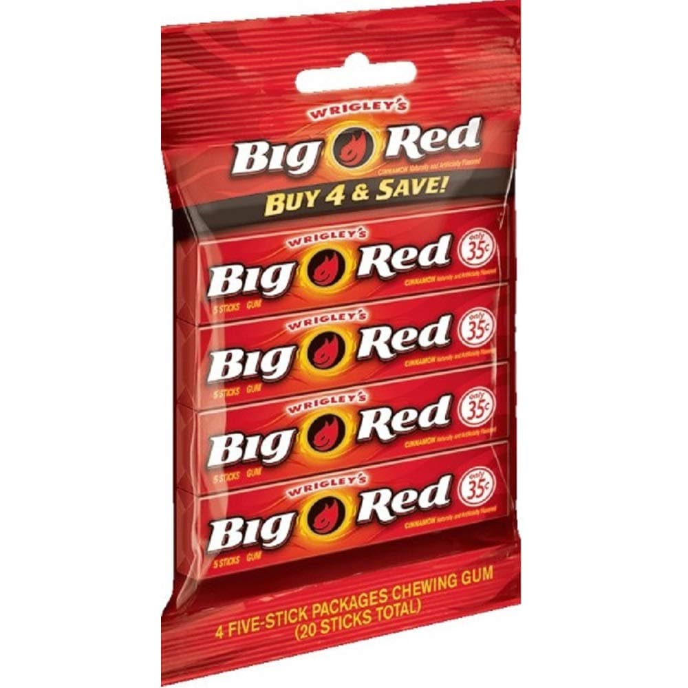 Big Red Cinnamon Chewing Gum 4 x 5 Stick Pack