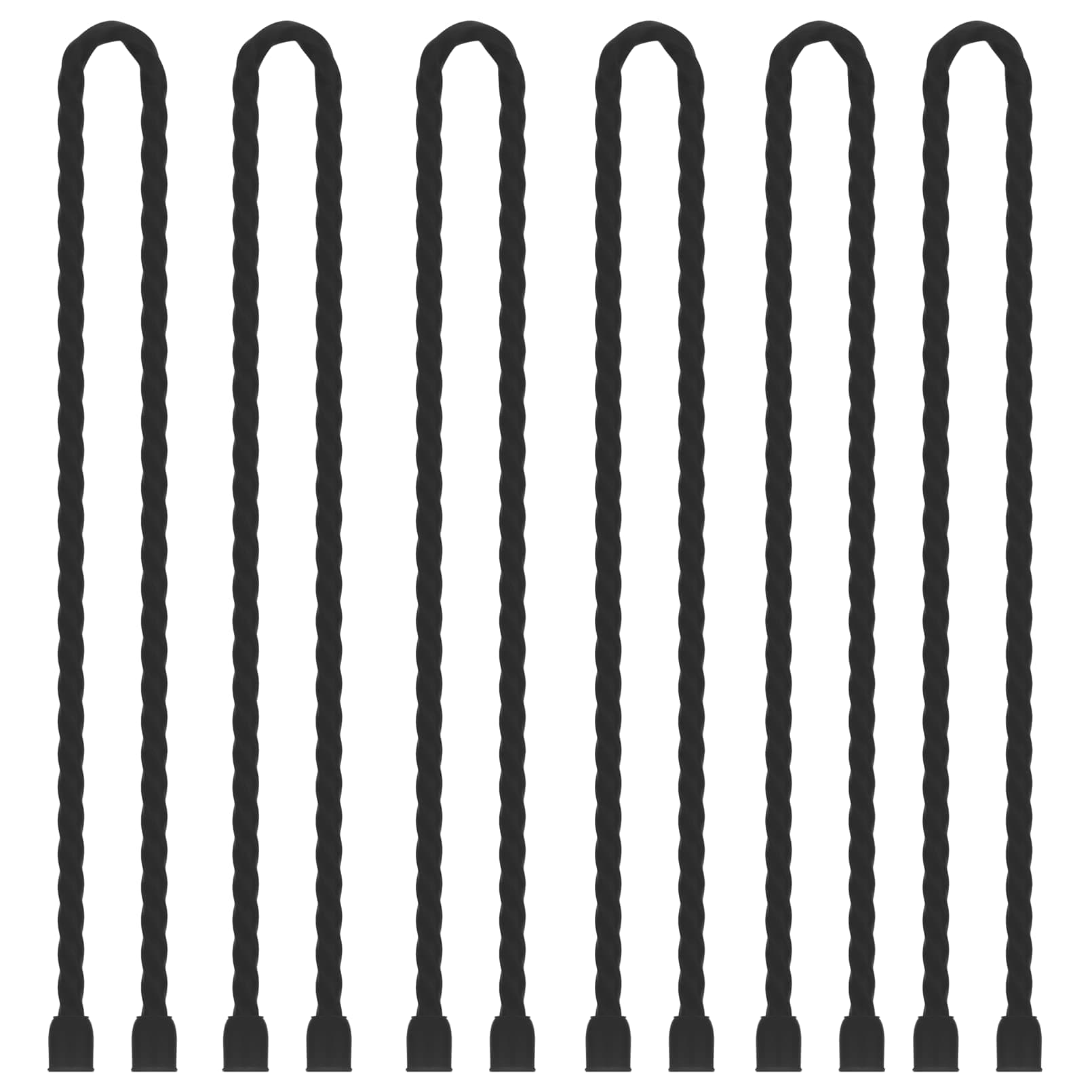 Gesipor 6 PCS 24-Inch Silicone Cable Ties Dia 5mm Reusable Steel-Core Rubber Twist Ties Bendable Cable Ties for Bundling and Holding, All Purpose Cord Tie for Indoor and Outdoor (Black)