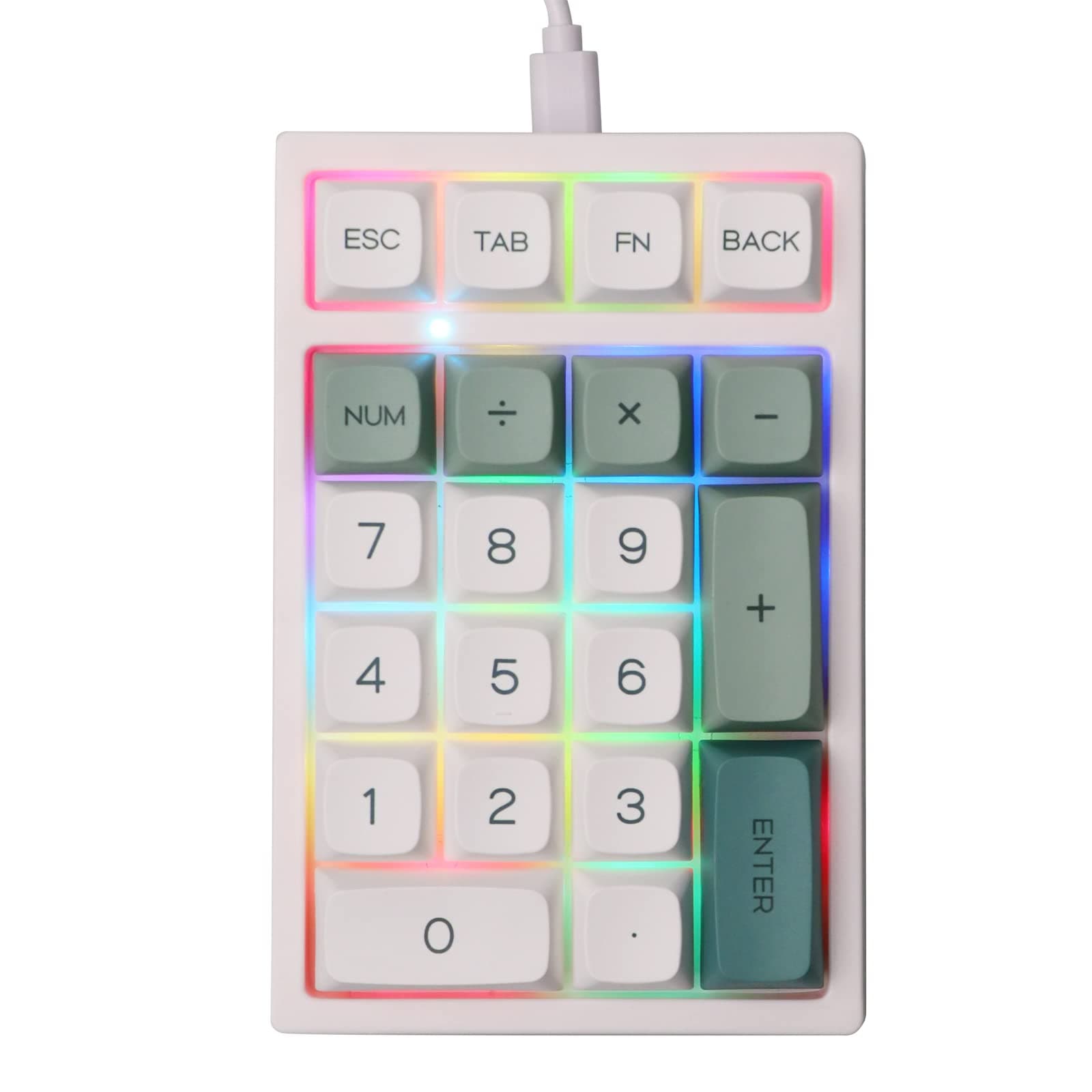 EPOMAKERTH21 21 Keys Hot Swappable Wired Numpad with RGB Backlight, Programmable,XDA Profile PBT Keycaps for Win/Mac(Epomaker Flamingo Switch)